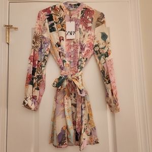 Zara Floral Linen Dress